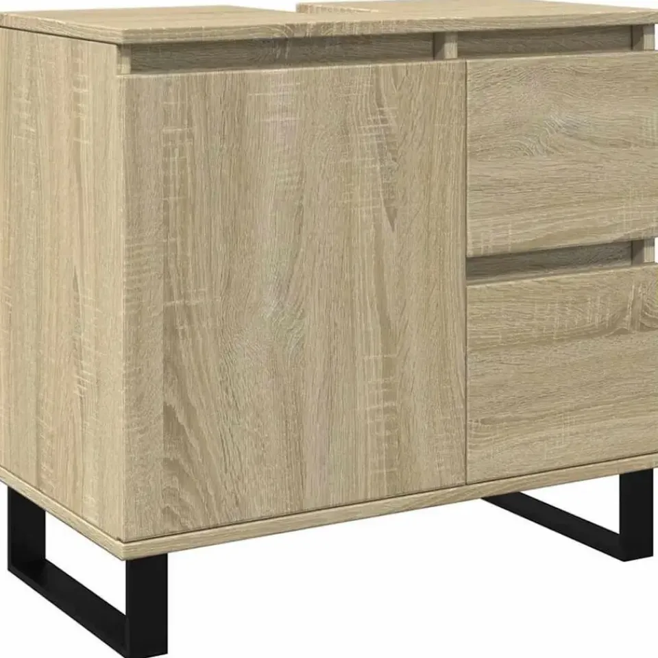 vidaXL - Sonoma eiken Wastafelonderkast met 1 deur 2 lades - 65x33x60 cm Sale