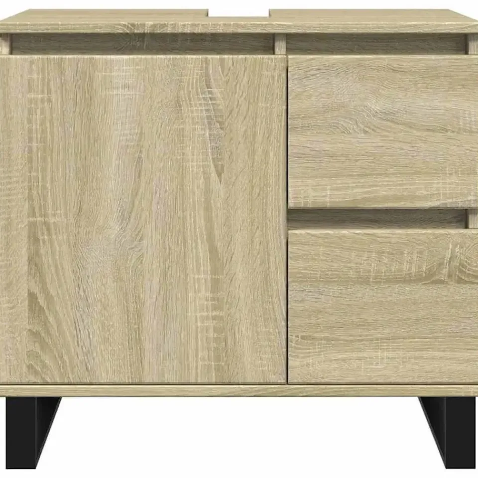 vidaXL - Sonoma eiken Wastafelonderkast met 1 deur 2 lades - 65x33x60 cm Sale