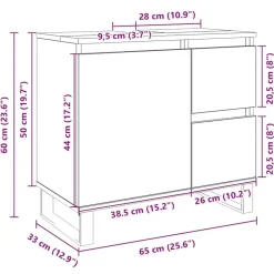 vidaXL - Sonoma eiken Wastafelonderkast met 1 deur 2 lades - 65x33x60 cm Sale