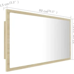vidaXL - Spiegel - Bruin - Bewerkt hout