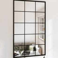 vidaXL - Spiegel - Zwart - Metaal - 100 x 60 cm Clearance