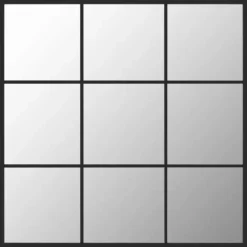 vidaXL - Spiegel - Zwart - Metaal - 60 x 60 cm Hot