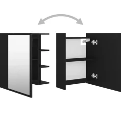 vidaXL - Spiegelkast - Zwart - Bewerkt hout Best
