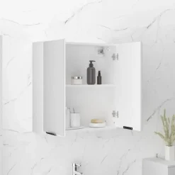 vidaXL - Spiegelkast met plank - Wit - Bewerkt hout en acryl - 64x20x67 cm Discount