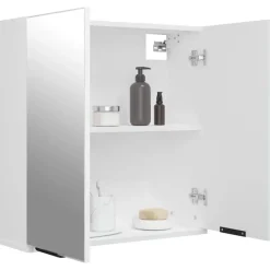 vidaXL - Spiegelkast met plank - Wit - Bewerkt hout en acryl - 64x20x67 cm Discount