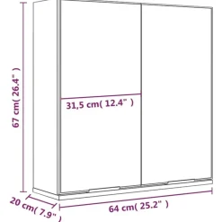 vidaXL - Spiegelkast met plank - Wit - Bewerkt hout en acryl - 64x20x67 cm Discount