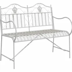 vidaXL - Staal Tuinbank - Wit - 103,5x59x89 cm Best