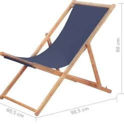 vidaXL - Strandstoel - Blauw - Stof Outlet