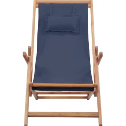 vidaXL - Strandstoel - Blauw - Stof Clearance