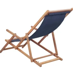 vidaXL - Strandstoel - Blauw - Stof Clearance