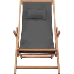 vidaXL - Strandstoel - Grijs - Stof Clearance