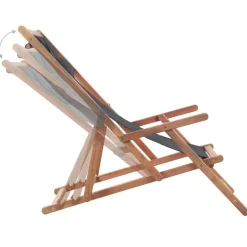 vidaXL - Strandstoel - Grijs - Stof Clearance