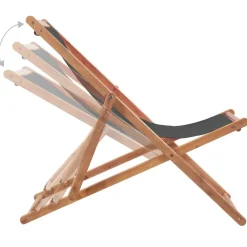 vidaXL - Strandstoel - Grijs - Stof Hot