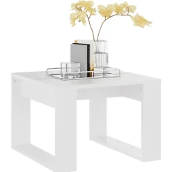 vidaXL - Tafel - Wit - Bewerkt hout - 50 x 50 cm Hot