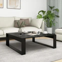 vidaXL - Tafel - Zwart - Bewerkt hout - 100 x 100 cm Outlet