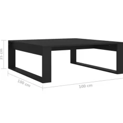 vidaXL - Tafel - Zwart - Bewerkt hout - 100 x 100 cm Outlet