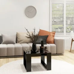 vidaXL - Tafel - Zwart - Bewerkt hout - 50 x 50 cm New