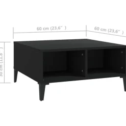 vidaXL - Tafel - Zwart - Bewerkt hout