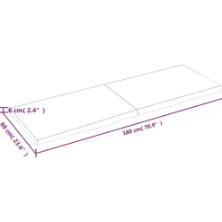 vidaXL - Tafelblad - Bruin - Hout - 180 x 60 x 6 cm Sale