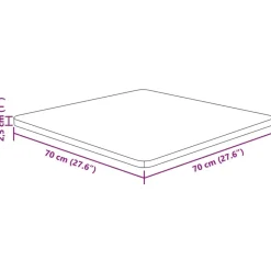 vidaXL - Tafelblad - Bruin - Eikenhout - 70 x 70 x 2.5 cm Outlet