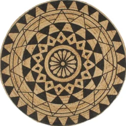 vidaXL - Tapijt - Zwart - Jute Discount