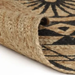 vidaXL - Tapijt - Zwart - Jute Discount