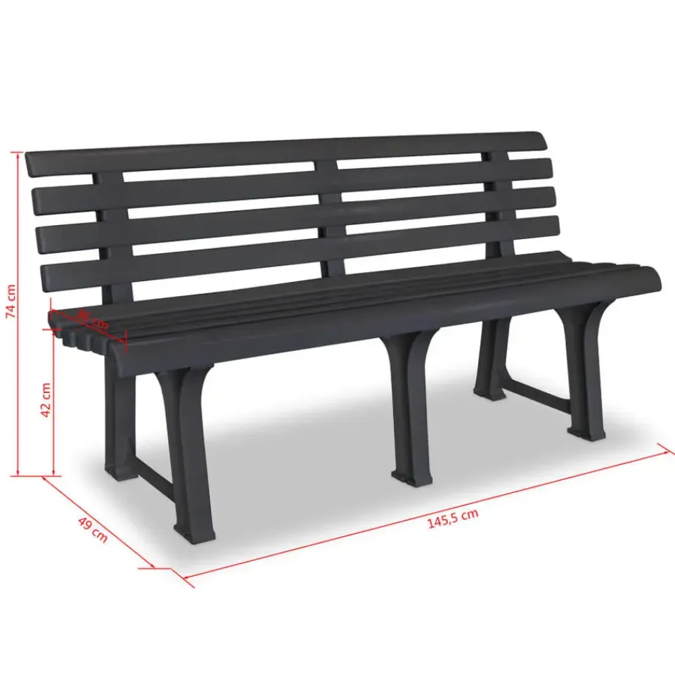 vidaXL - Tuinbank - Antraciet - Kunststof Hot