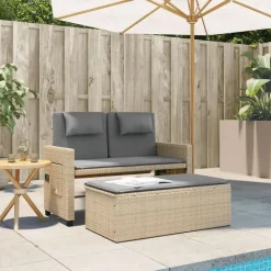 vidaXL - Tuinbank - Beige - Poly rattan