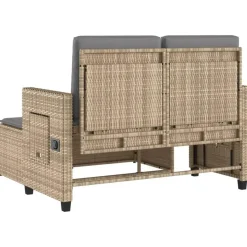 vidaXL - Tuinbank - Beige - Poly rattan