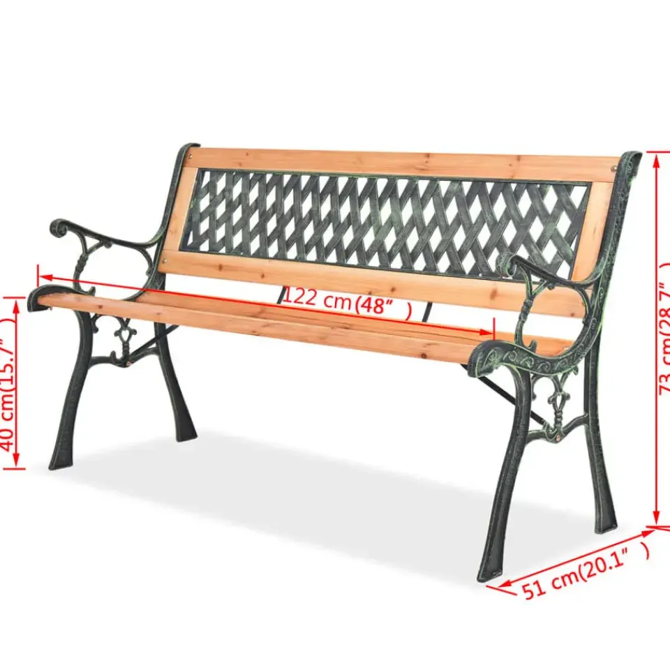 vidaXL - Tuinbank - Bruin - Hout - 122 cm Discount