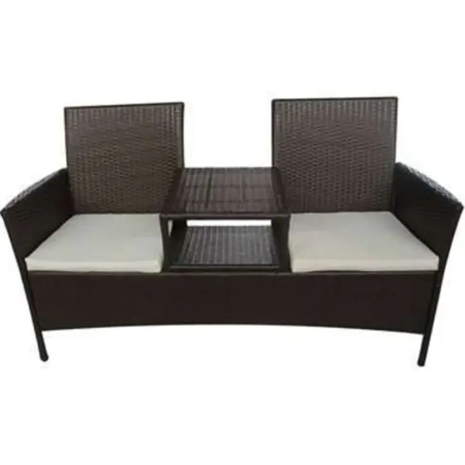 vidaXL - Tuinbank - Bruin - Poly rattan Hot