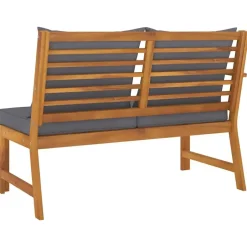 vidaXL - Tuinbank - Bruin - Stof - Met donkergrijs kussen - 114.5 cm