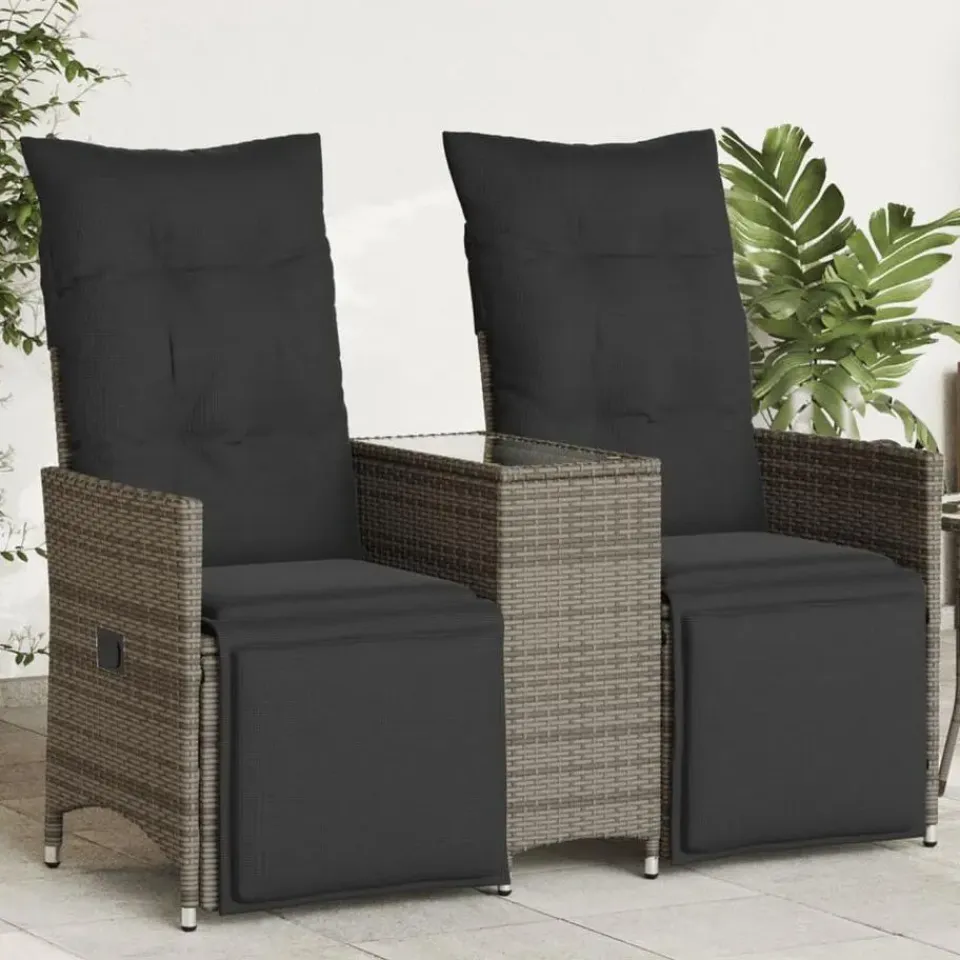 vidaXL - Tuinbank - Grijs - Poly rattan Clearance