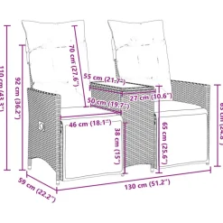 vidaXL - Tuinbank - Grijs - Poly rattan Clearance