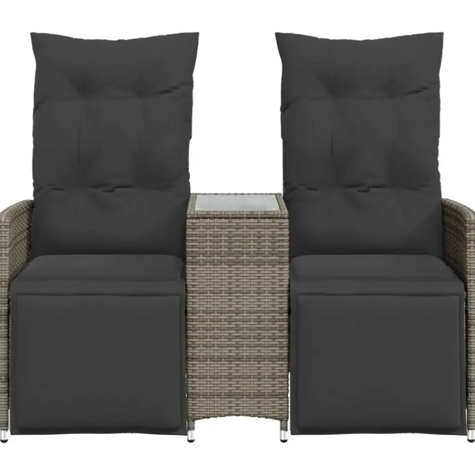 vidaXL - Tuinbank - Grijs - Poly rattan Clearance