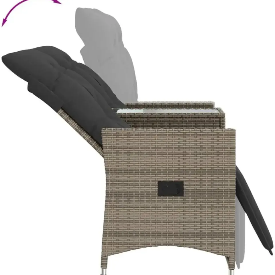 vidaXL - Tuinbank - Grijs - Poly rattan Clearance