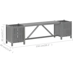 vidaXL - Tuinbank - Grijs - Acaciahout - 150 x 30 x 40 cm Hot