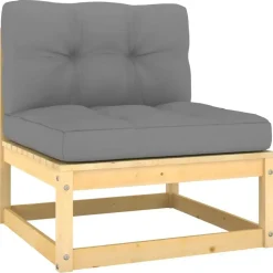 vidaXL - Tuinbank - Grijs - Grenenhout Discount