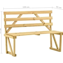 vidaXL - Tuinbank - Groen - Geïmpregneerd grenenhout - 120 cm