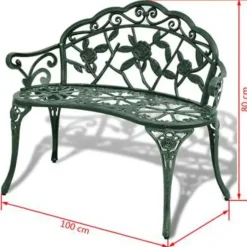 vidaXL - Tuinbank - Groen - Metaal Online