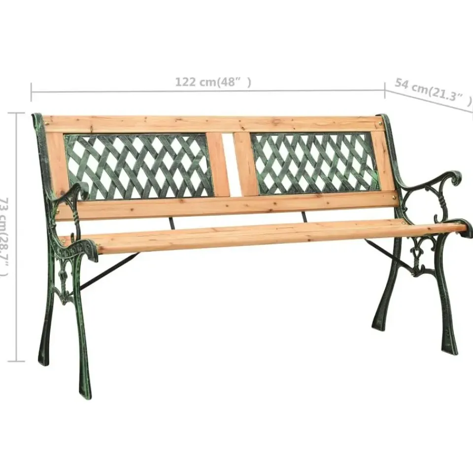 vidaXL - Tuinbank - Groen - Chinees vurenhout - 122 cm