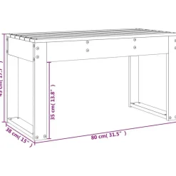 vidaXL - Tuinbank - Naturel - Massief grenenhout - 80x38x45 cm Best