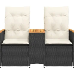 vidaXL - Tuinbank - Zwart - Poly rattan Hot