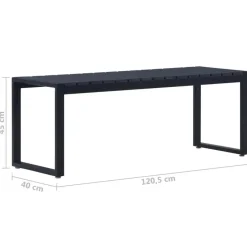 vidaXL - Tuinbank - Zwart - PS-plaat- 120.5 cm