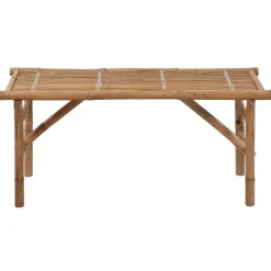 vidaXL - Tuinbank inklapbaar met grijs kussen - bamboe - 118x38x45 cm Discount