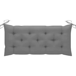 vidaXL - Tuinbank inklapbaar met grijs kussen - bamboe - 118x38x45 cm Discount