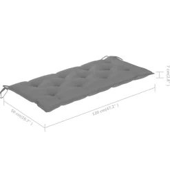 vidaXL - Tuinbank inklapbaar met grijs kussen - bamboe - 118x38x45 cm Discount