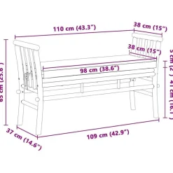 vidaXL - Tuinbank met donkergrijs kussen - Bamboe - 110x37x65 cm Hot