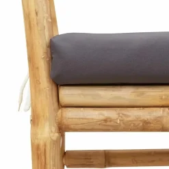 vidaXL - Tuinbank met donkergrijs kussen - Bamboe - 110x37x65 cm Hot