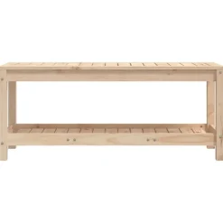 vidaXL - Tuinbank met opbergruimte - Naturel - Massief grenenhout - 108x35x45 cm Discount